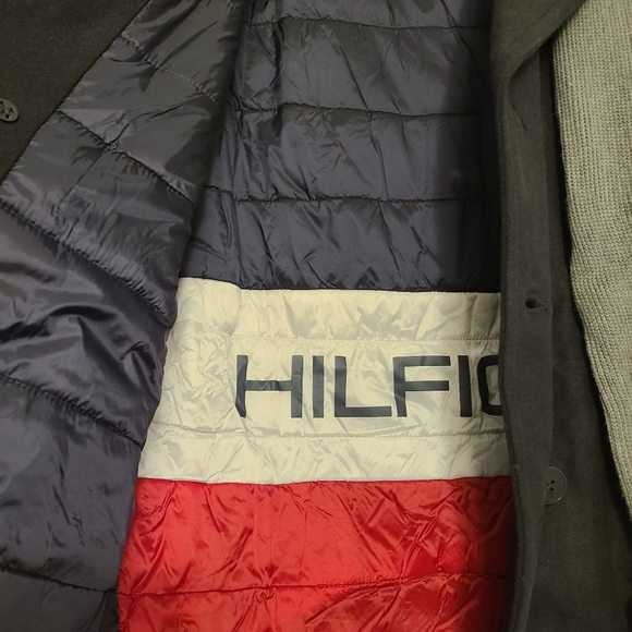 Tommy Hilfiger Men's Black Peacoat With Scarf Mens Size Medium - Picture 9 of 10